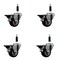 Service Caster 3'' Maroon Poly Swivel 3/4'' Expanding Stem Caster Set with Brake, 4PK SCC-EX20S314-PPUB-MRN-PLB-34-4 - alternate 1